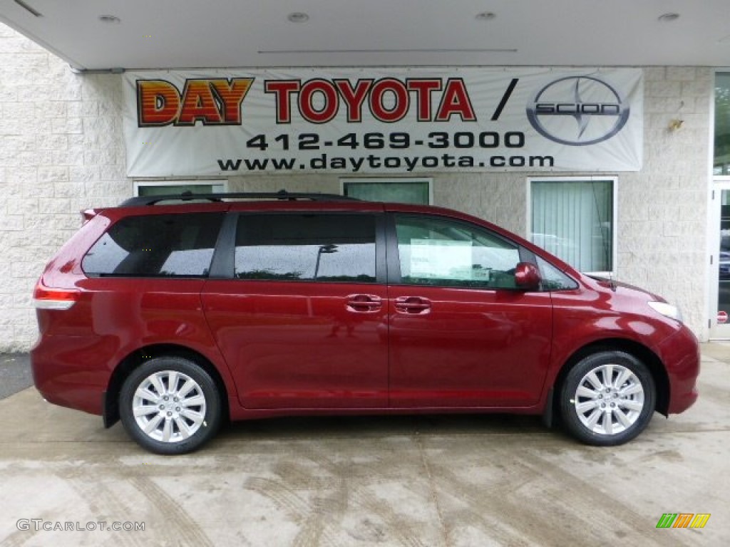 2012 Sienna LE AWD - Salsa Red Pearl / Light Gray photo #1