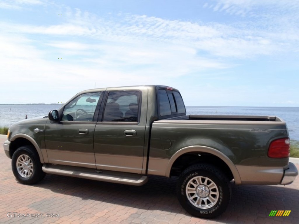 2002 F150 King Ranch SuperCrew 4x4 - Estate Green Metallic / Castano Brown Leather photo #3