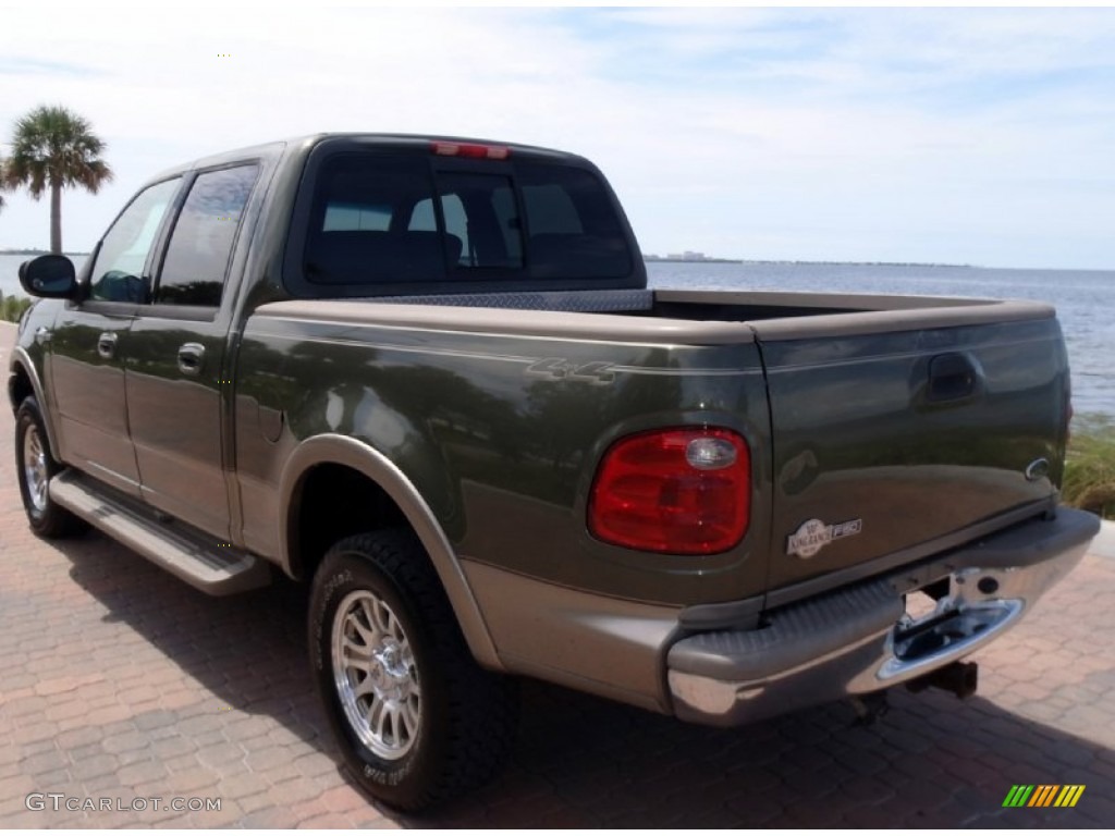 2002 F150 King Ranch SuperCrew 4x4 - Estate Green Metallic / Castano Brown Leather photo #4