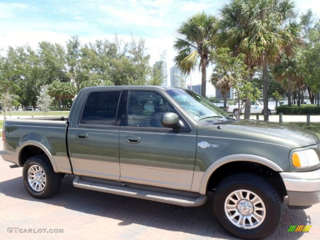 2002 F150 King Ranch SuperCrew 4x4 - Estate Green Metallic / Castano Brown Leather photo #8
