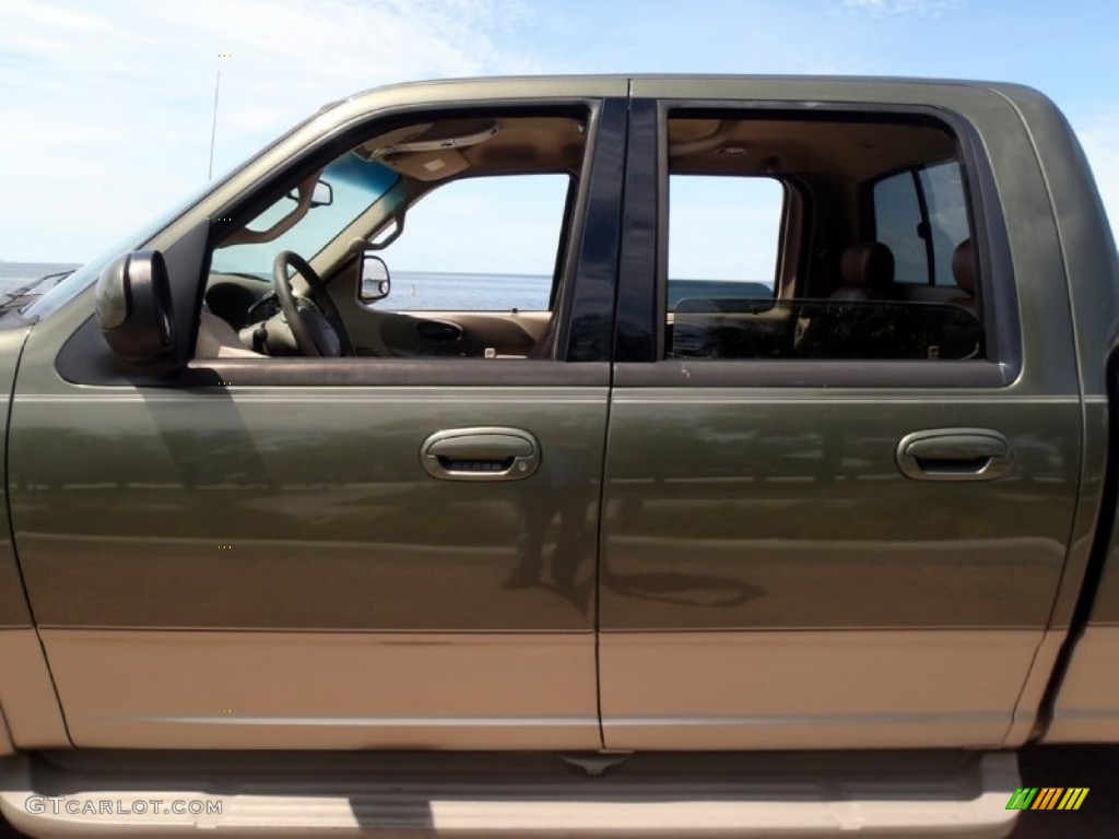 2002 F150 King Ranch SuperCrew 4x4 - Estate Green Metallic / Castano Brown Leather photo #27