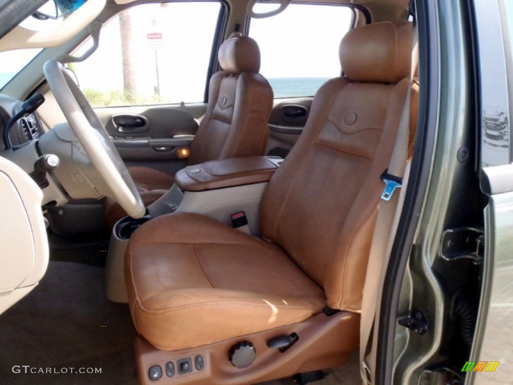 Castano Brown Leather Interior 2002 Ford F150 King Ranch SuperCrew 4x4 Photo #68364295