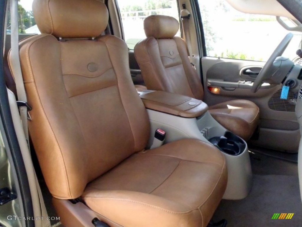 Castano Brown Leather Interior 2002 Ford F150 King Ranch