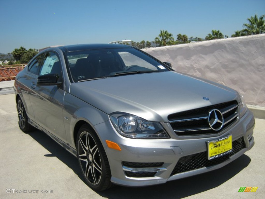 2013 C 250 Coupe - Palladium Silver Metallic / Black photo #1