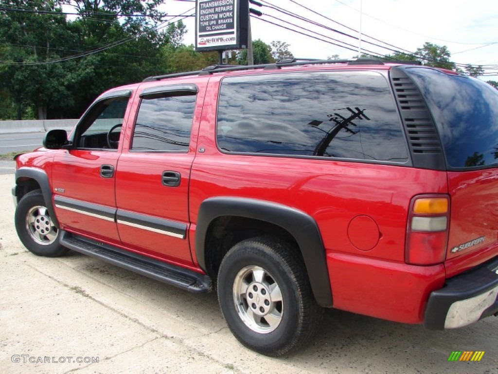 2000 Suburban 1500 LS 4x4 - Victory Red / Graphite photo #2