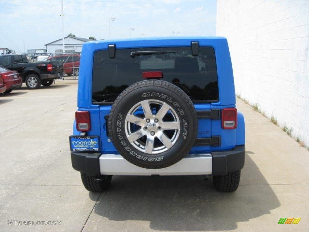 2012 Wrangler Sahara 4x4 - Cosmos Blue / Black photo #7