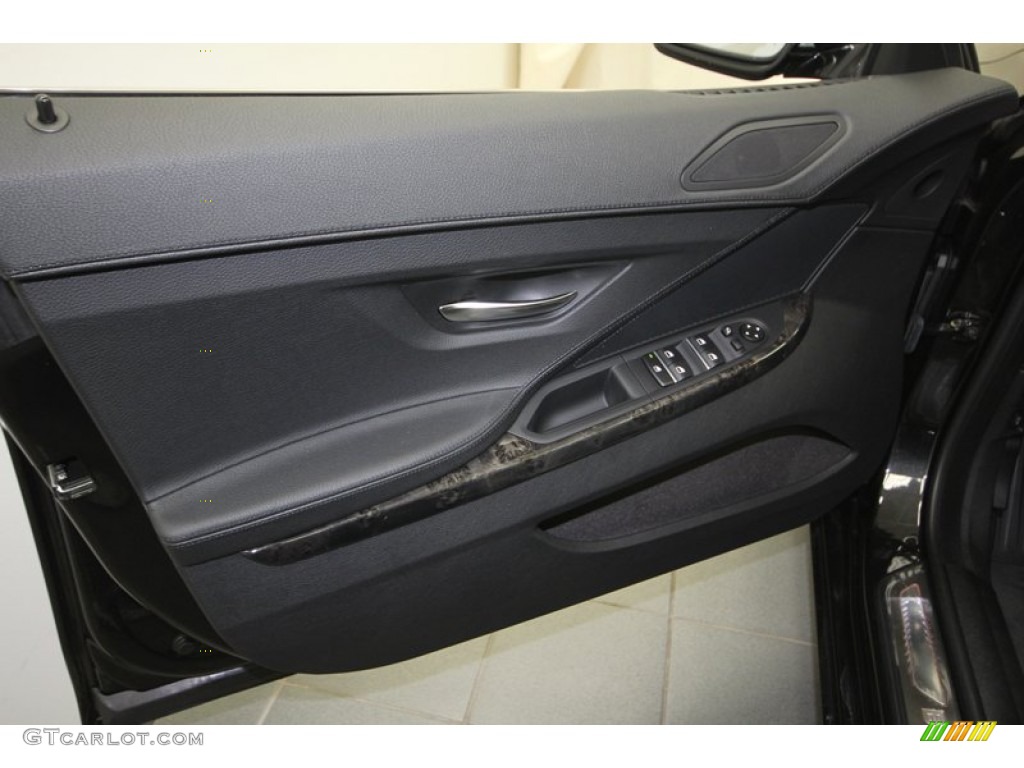 2013 BMW 6 Series 640i Gran Coupe Black Door Panel Photo #68375175