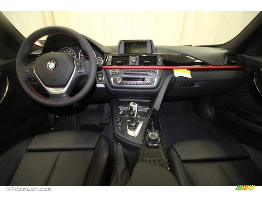 2012 BMW 3 Series 328i Sedan Black/Red Highlight Dashboard Photo #68375571