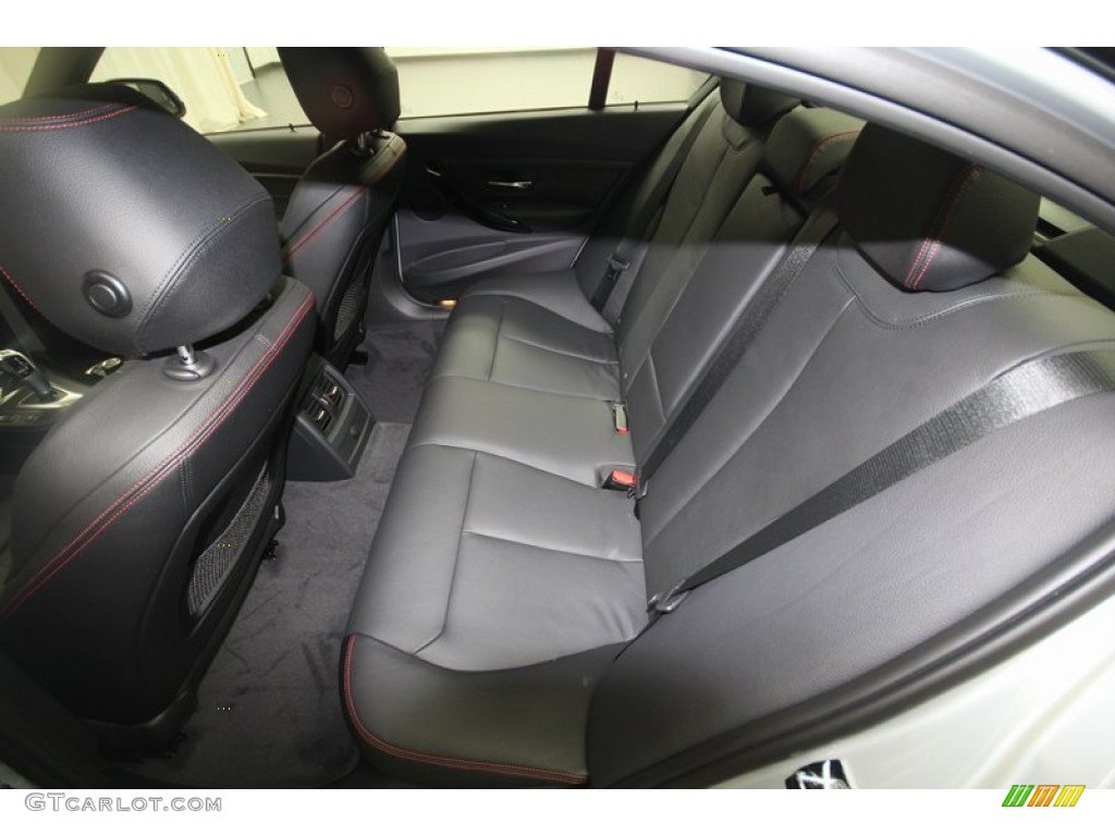 Black/Red Highlight Interior 2012 BMW 3 Series 328i Sedan Photo #68376117
