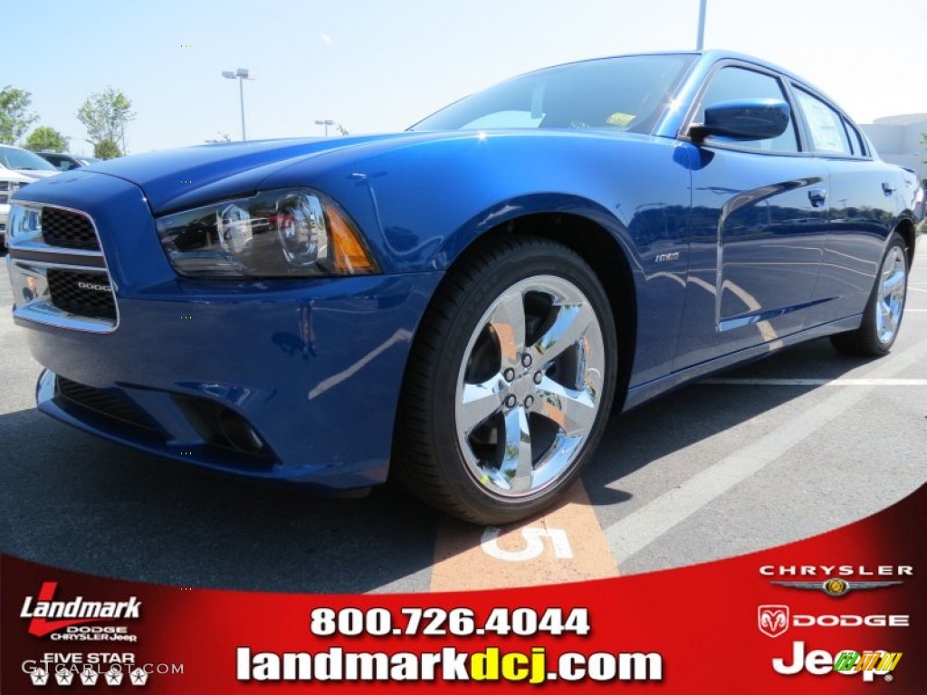 2012 Charger R/T - Blue Streak Pearl / Black photo #1