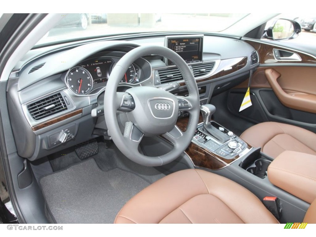 Nougat Brown Interior 2013 Audi A6 3.0T quattro Sedan Photo #68377036