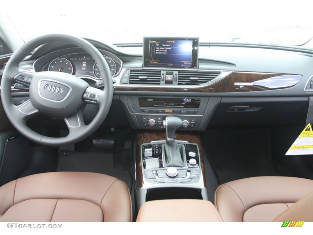2013 Audi A6 3.0T quattro Sedan Nougat Brown Dashboard Photo #68377074