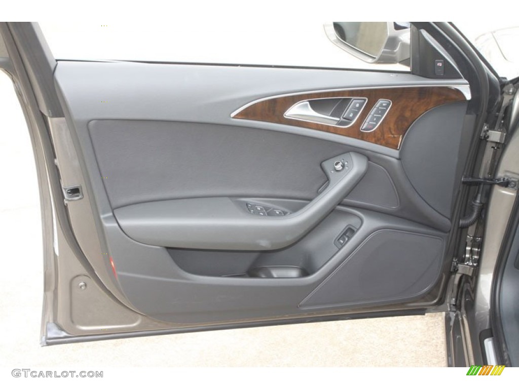 2013 Audi A6 2.0T Sedan Black Door Panel Photo #68377554