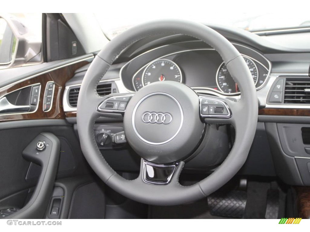 2013 Audi A6 2.0T Sedan Black Steering Wheel Photo #68377611