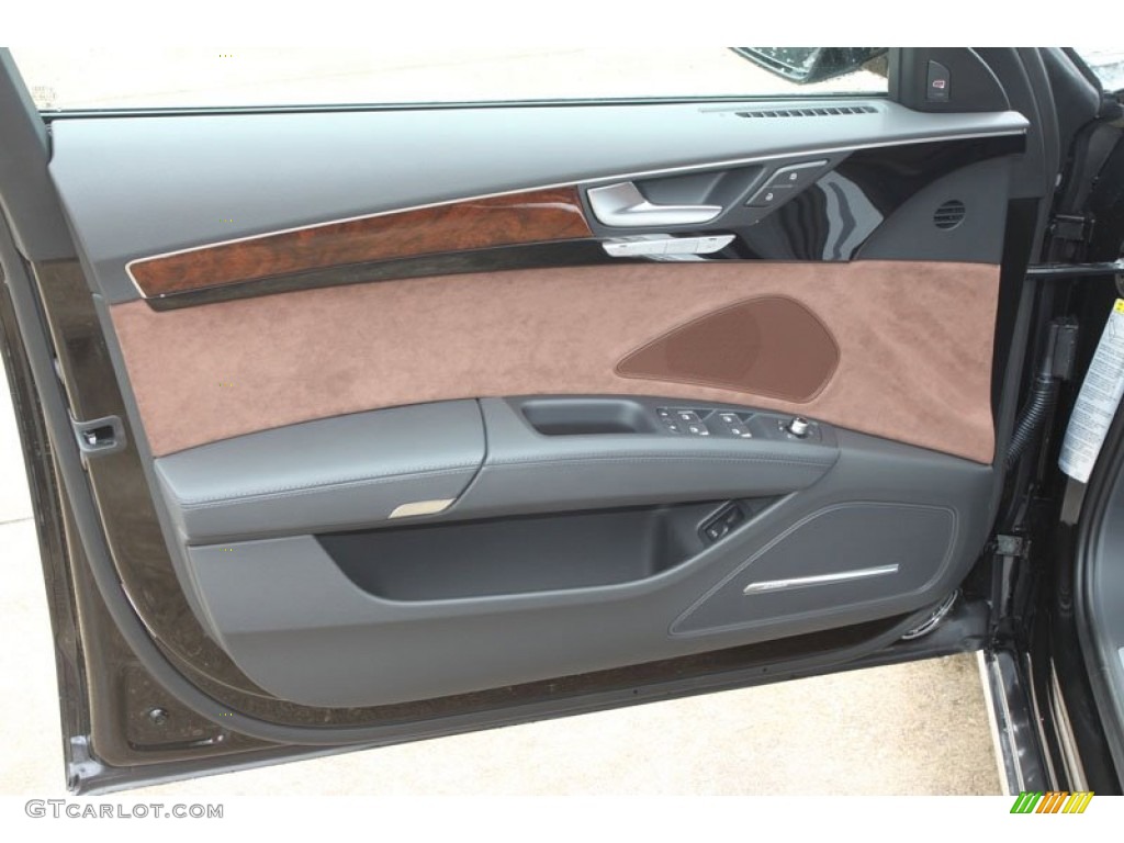 2013 Audi A8 L 3.0T quattro Nougat Brown Door Panel Photo #68379162