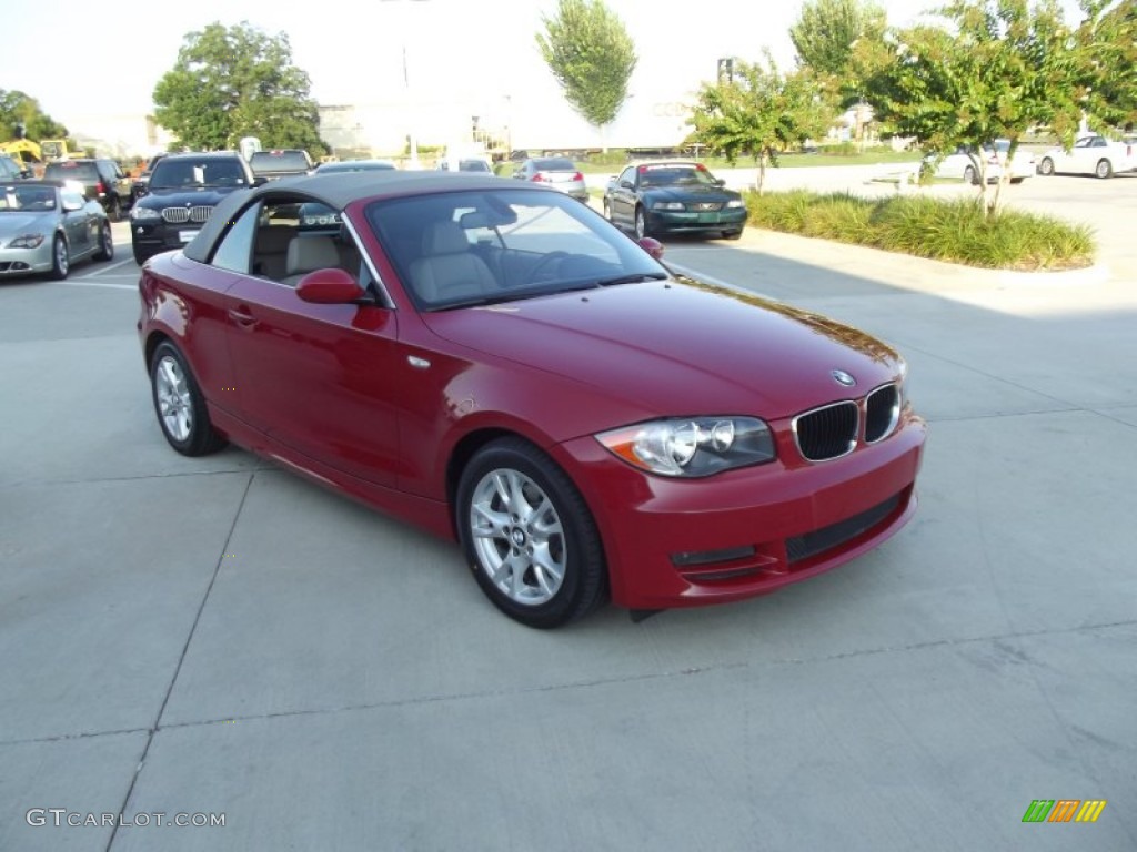 2009 1 Series 128i Convertible - Crimson Red / Taupe photo #2