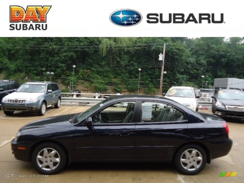 2006 Elantra GLS Sedan - Moonlit Dark Blue / Gray photo #1