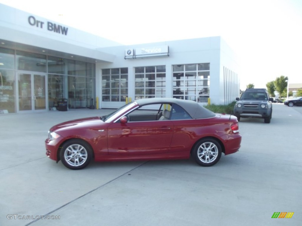 2009 1 Series 128i Convertible - Crimson Red / Taupe photo #5