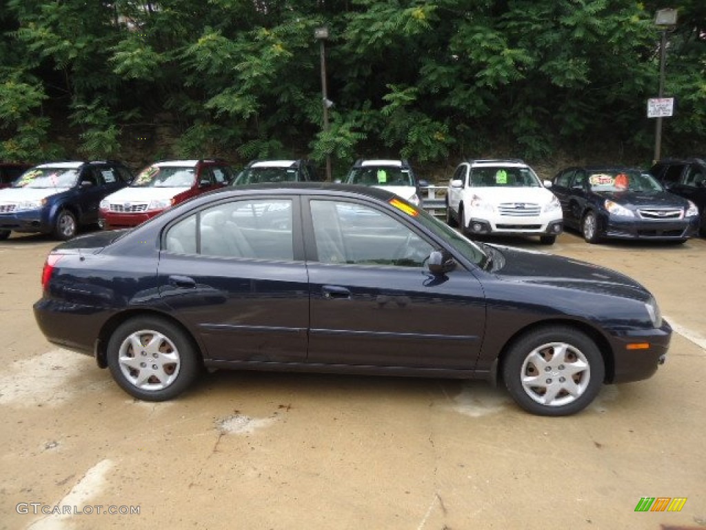 2006 Elantra GLS Sedan - Moonlit Dark Blue / Gray photo #4