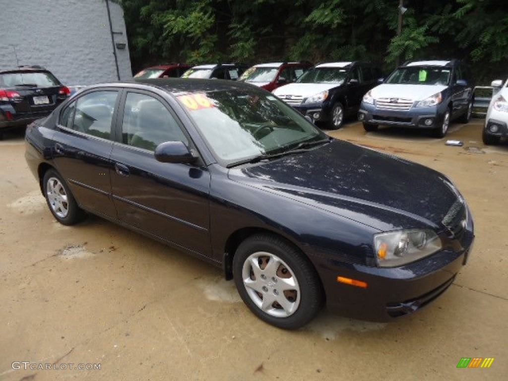 2006 Elantra GLS Sedan - Moonlit Dark Blue / Gray photo #5