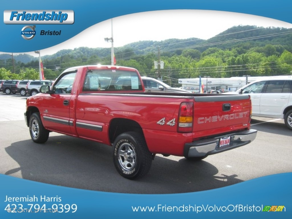 2001 Silverado 1500 LS Regular Cab 4x4 - Victory Red / Graphite photo #9