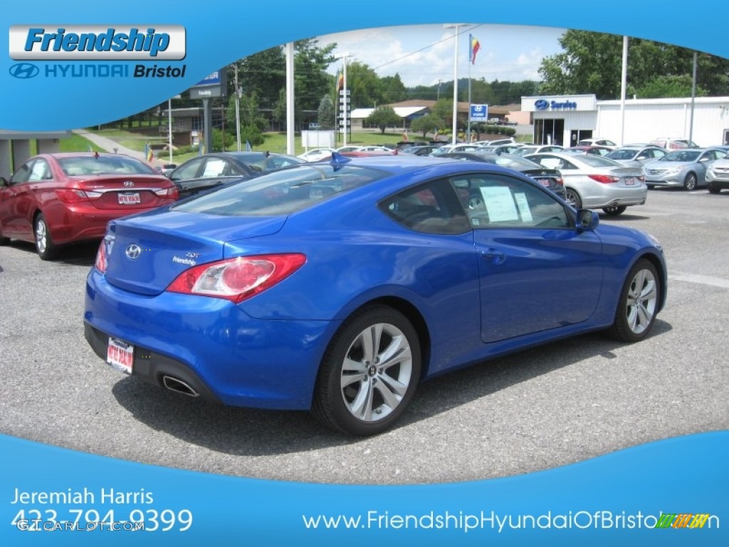 2012 Genesis Coupe 2.0T - Mirabeau Blue / Black Cloth photo #7