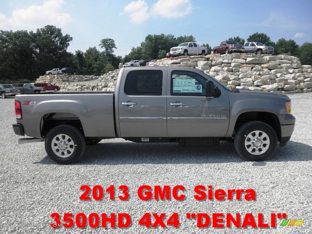 2013 Sierra 3500HD Denali Crew Cab 4x4 - Steel Gray Metallic / Ebony photo #1