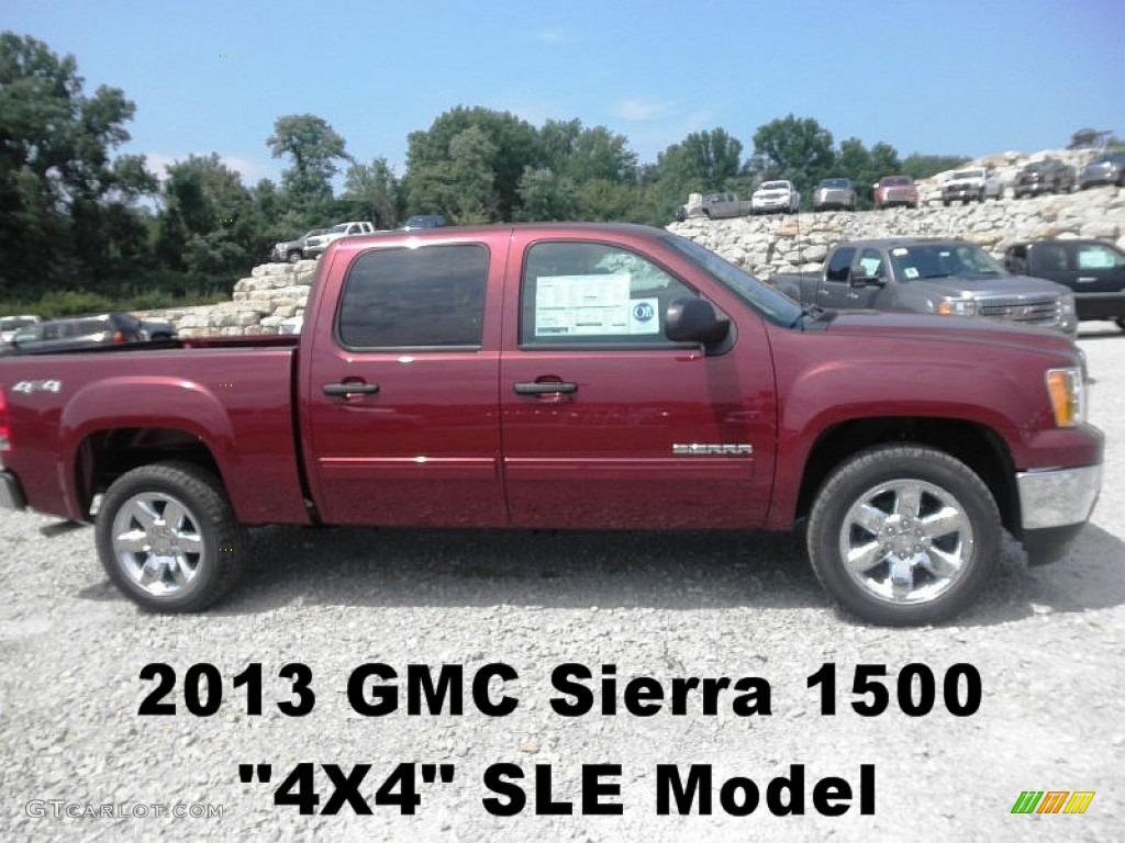 2013 Sierra 1500 SLE Crew Cab 4x4 - Sonoma Red Metallic / Ebony photo #1