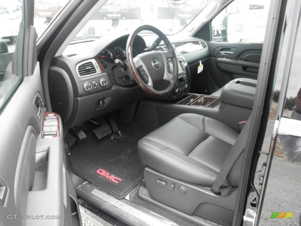 Ebony Interior 2013 GMC Sierra 3500HD SLT Crew Cab 4x4 Photo #68386954