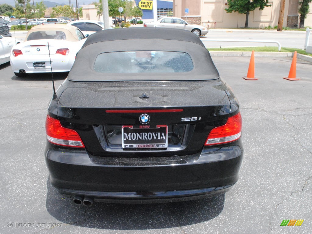 2009 1 Series 128i Convertible - Jet Black / Black photo #9