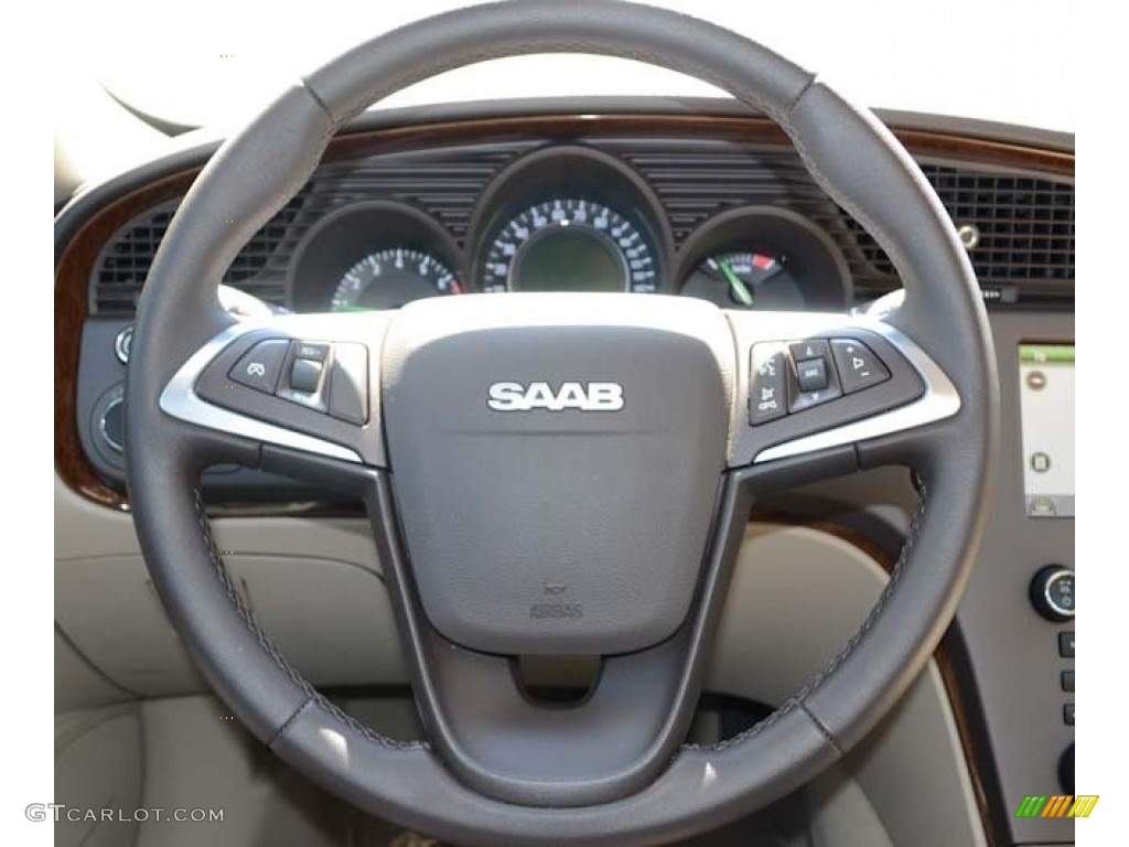2011 Saab 9-5 Turbo4 Premium Sedan Parchment Steering Wheel Photo #68388510