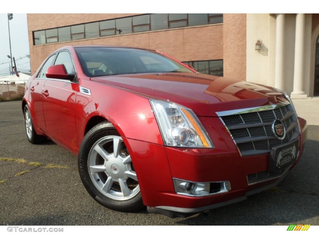 Crystal Red 2009 Cadillac CTS 4 AWD Sedan Exterior Photo #68396253