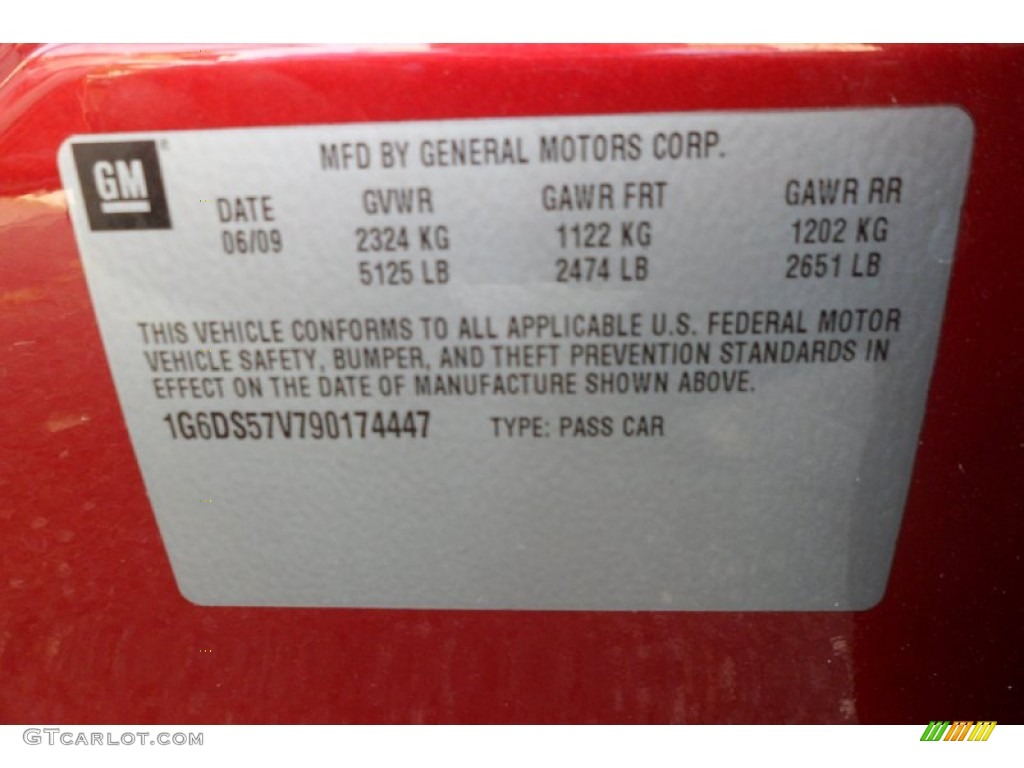 2009 Cadillac CTS 4 AWD Sedan Info Tag Photo #68396541