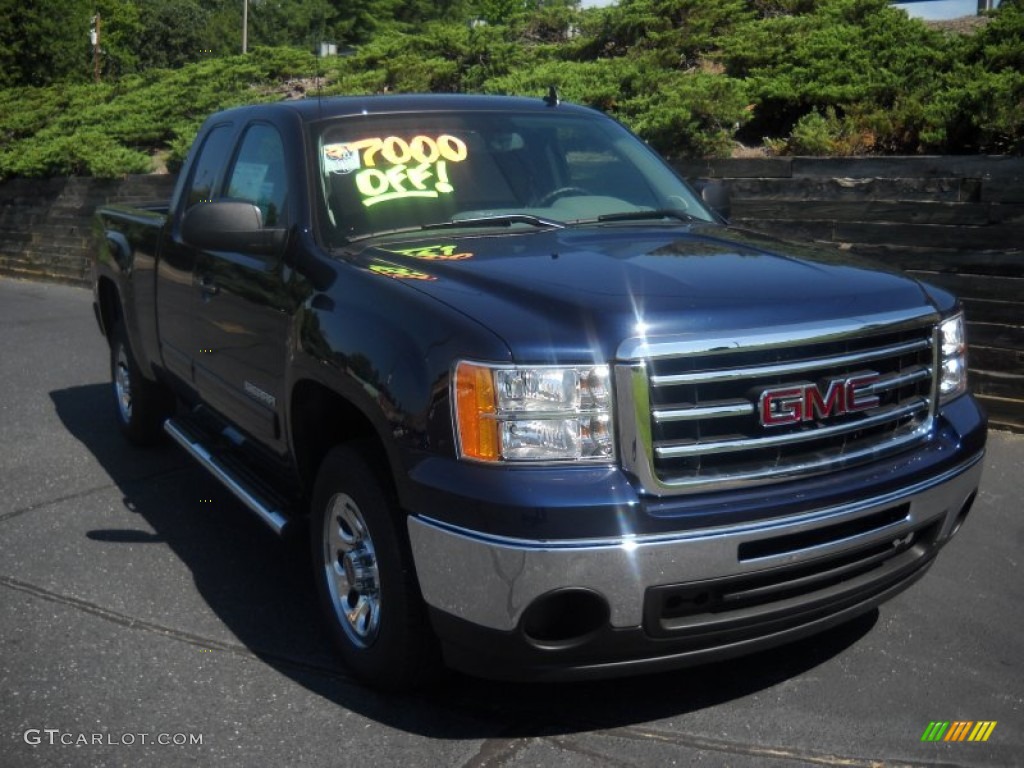 2012 Sierra 1500 SL Extended Cab - Midnight Blue Metallic / Dark Titanium photo #2