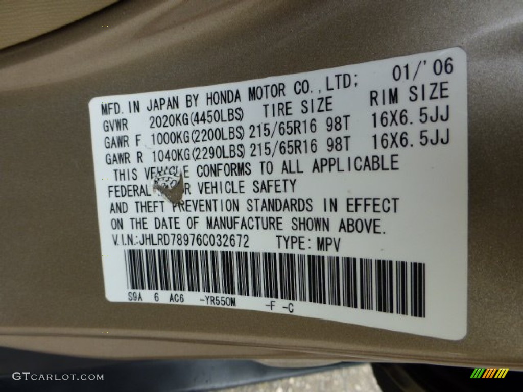 2006 CR-V SE 4WD - Sahara Sand Metallic / Ivory photo #24