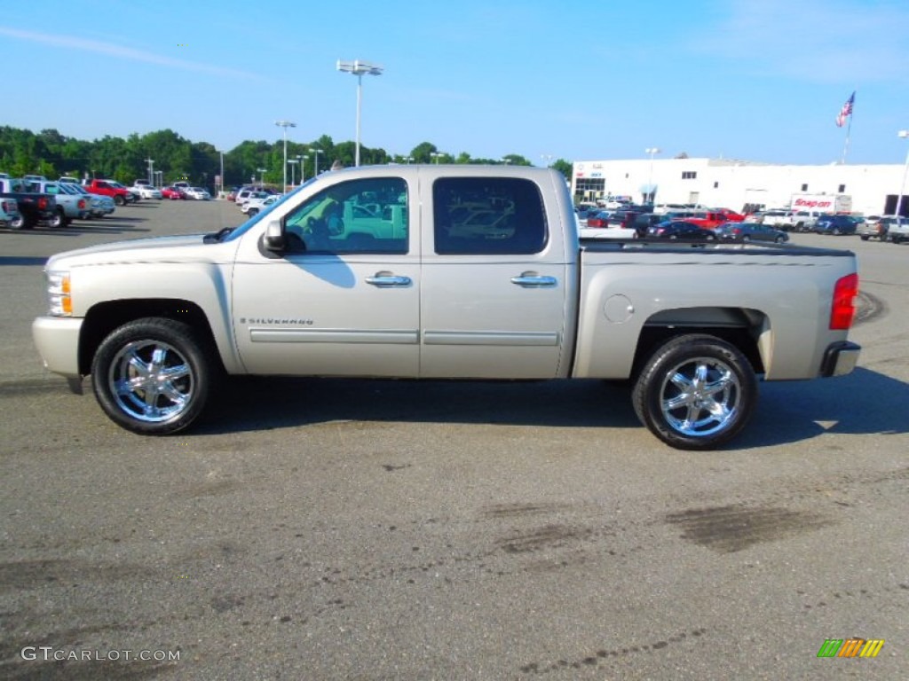 Silver Birch Metallic 2009 Chevrolet Silverado 1500 LTZ Crew Cab Exterior Photo #68402455