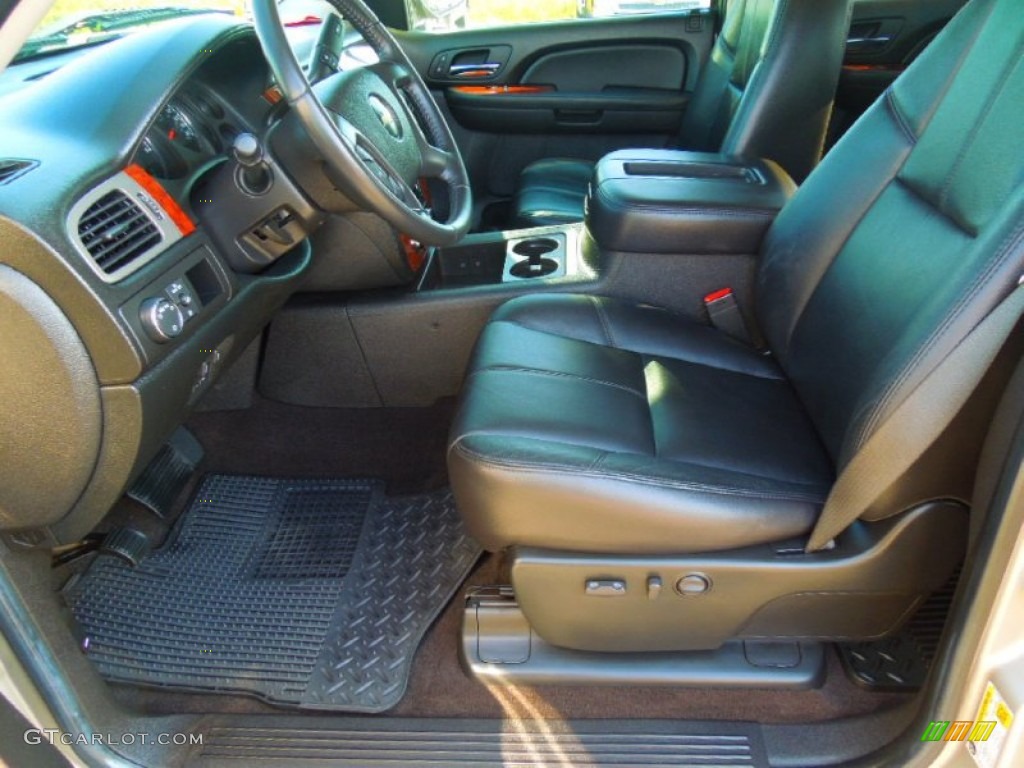 Ebony Interior 2009 Chevrolet Silverado 1500 LTZ Crew Cab Photo #68402481