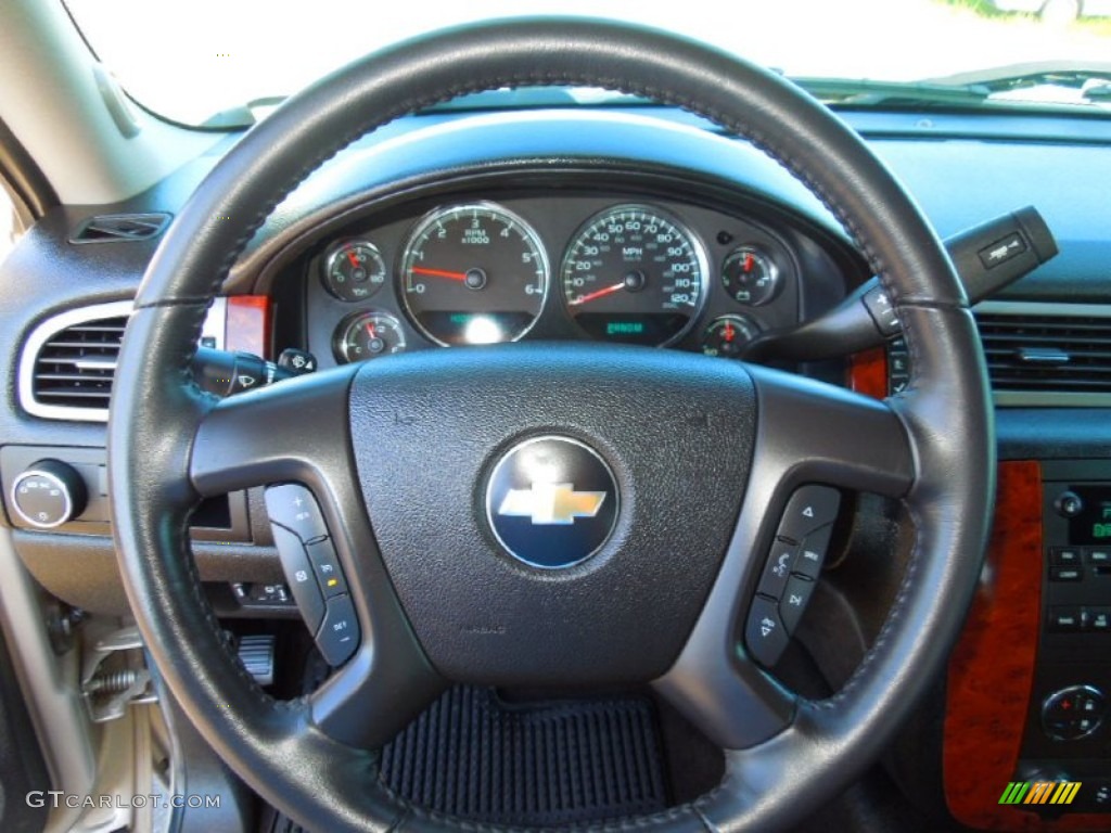 2009 Chevrolet Silverado 1500 LTZ Crew Cab Ebony Steering Wheel Photo #68402511