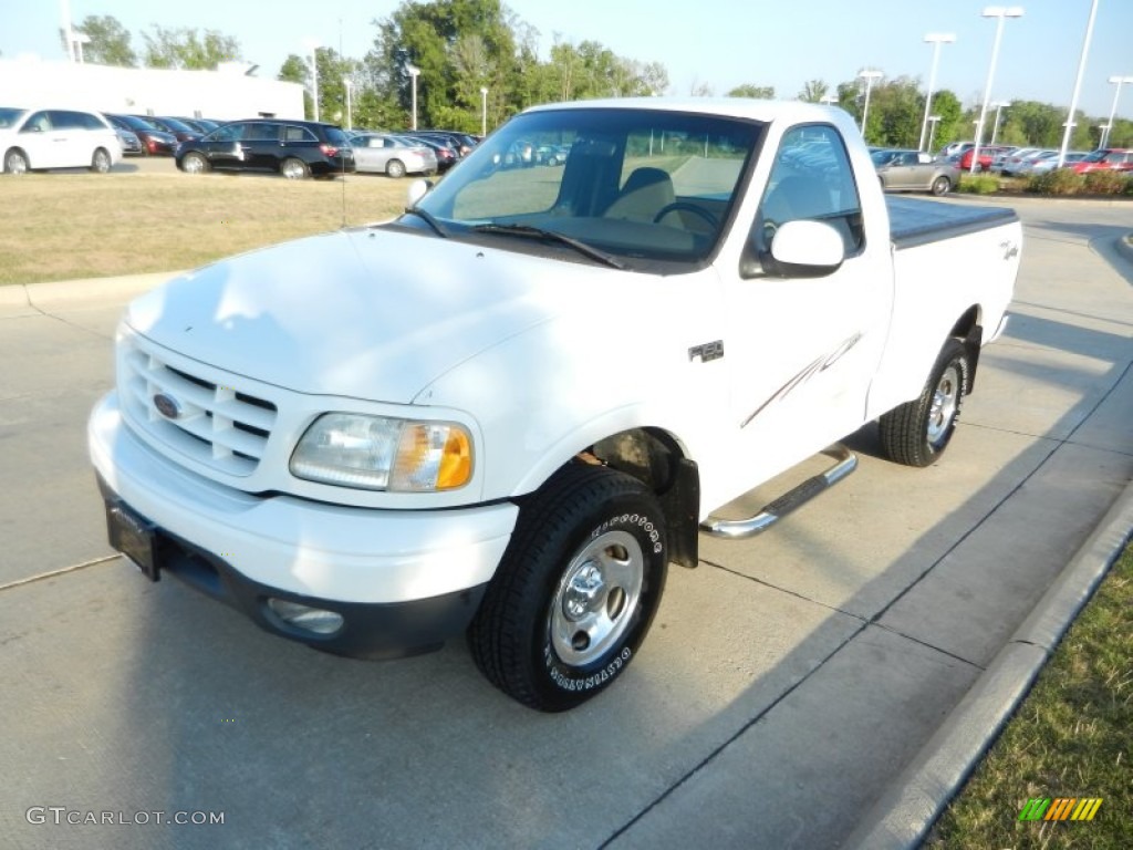 2001 F150 XL Sport Regular Cab 4x4 - Oxford White / Medium Graphite photo #7