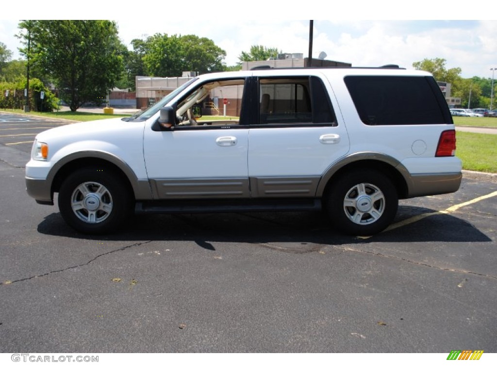 2003 Expedition Eddie Bauer 4x4 - Oxford White / Medium Parchment photo #3