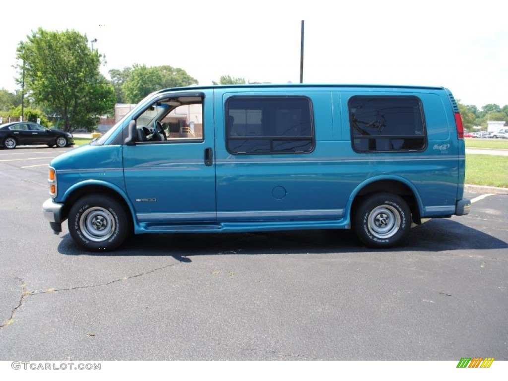 1999 Express 1500 Passenger Conversion Van - Medium Fernmist Green Metallic / Medium Gray photo #3