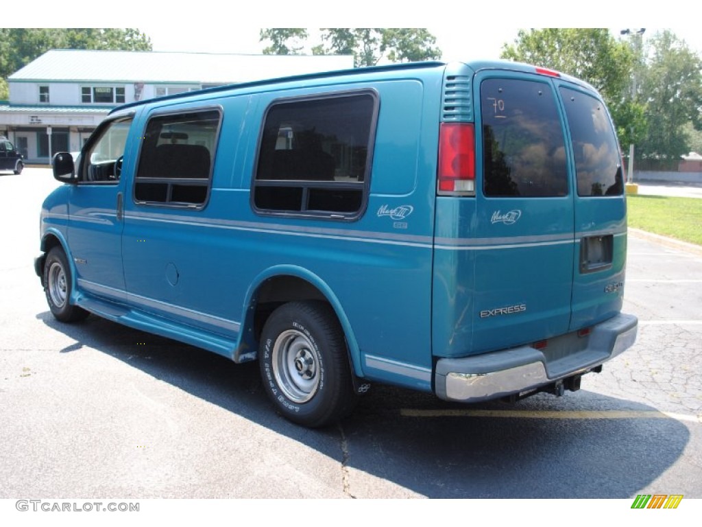 Medium Fernmist Green Metallic 1999 Chevrolet Express 1500 Passenger Conversion Van Exterior Photo #68409767