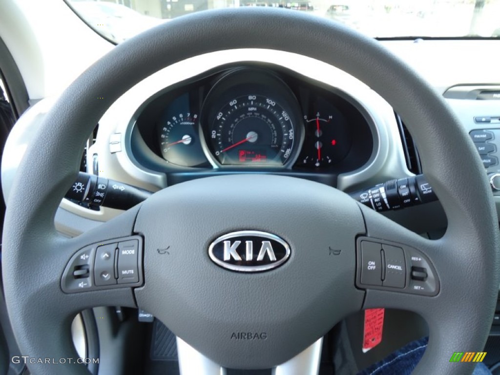 2012 Kia Sportage LX Alpine Gray Steering Wheel Photo #68410121
