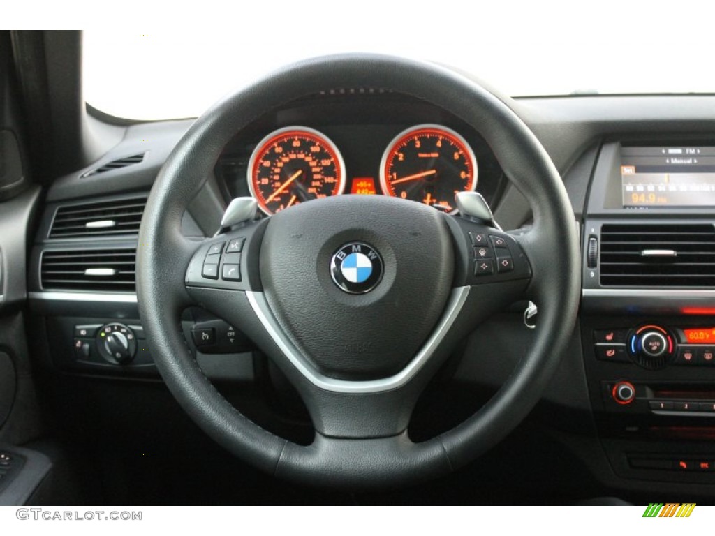 2009 BMW X6 xDrive50i Black Alcantara/Leather Steering Wheel Photo #68412374