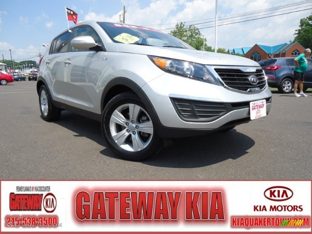 2012 Sportage LX AWD - Bright Silver / Black photo #1