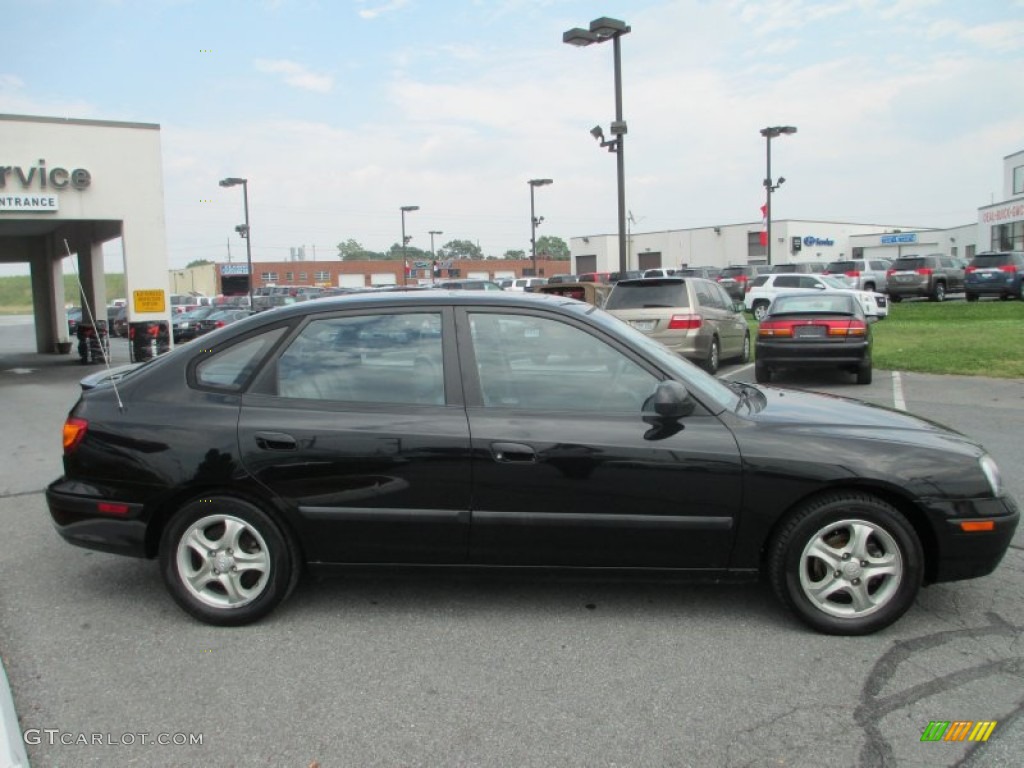 Black Obsidian 2003 Hyundai Elantra GT Hatchback Exterior Photo #68414197