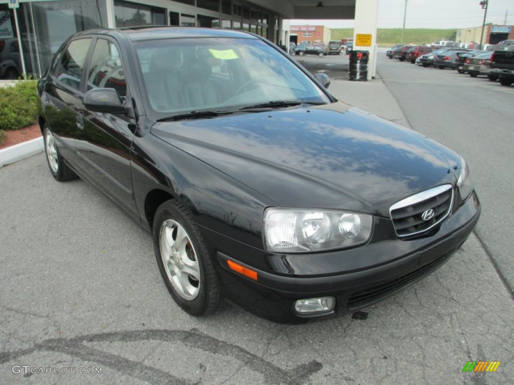 Black Obsidian 2003 Hyundai Elantra GT Hatchback Exterior Photo #68414210