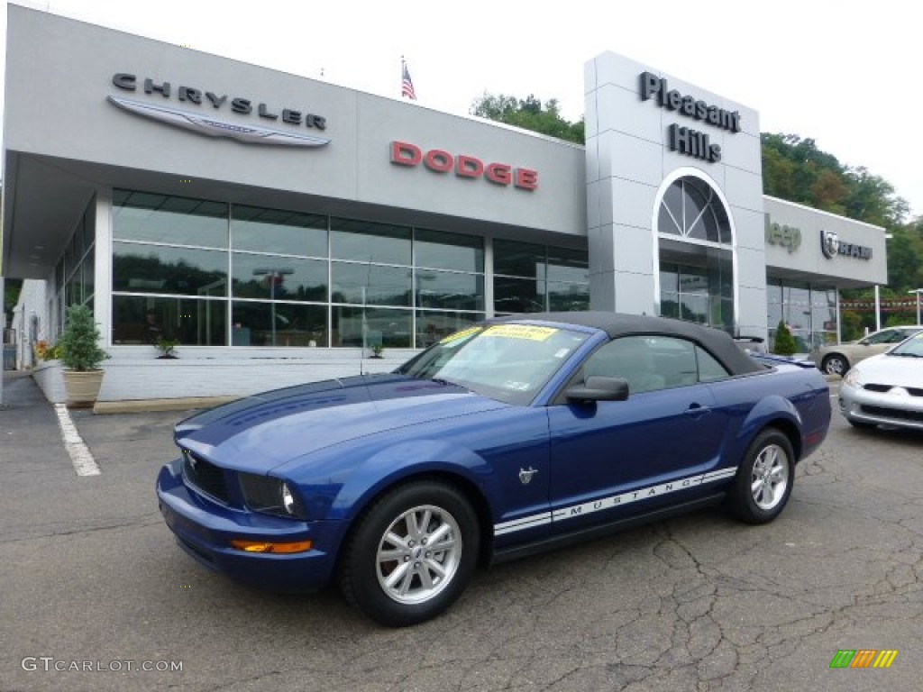 2009 Mustang V6 Convertible - Vista Blue Metallic / Light Graphite photo #1