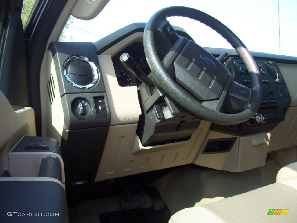 2010 Ford F350 Super Duty XLT Regular Cab 4x4 Dually Medium Stone Steering Wheel Photo #68415473
