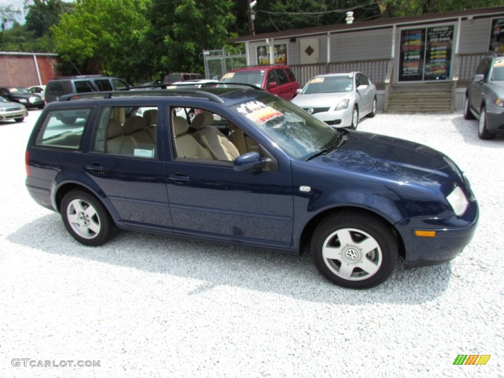 2002 Jetta GLS Wagon - Indigo Blue / Beige photo #2